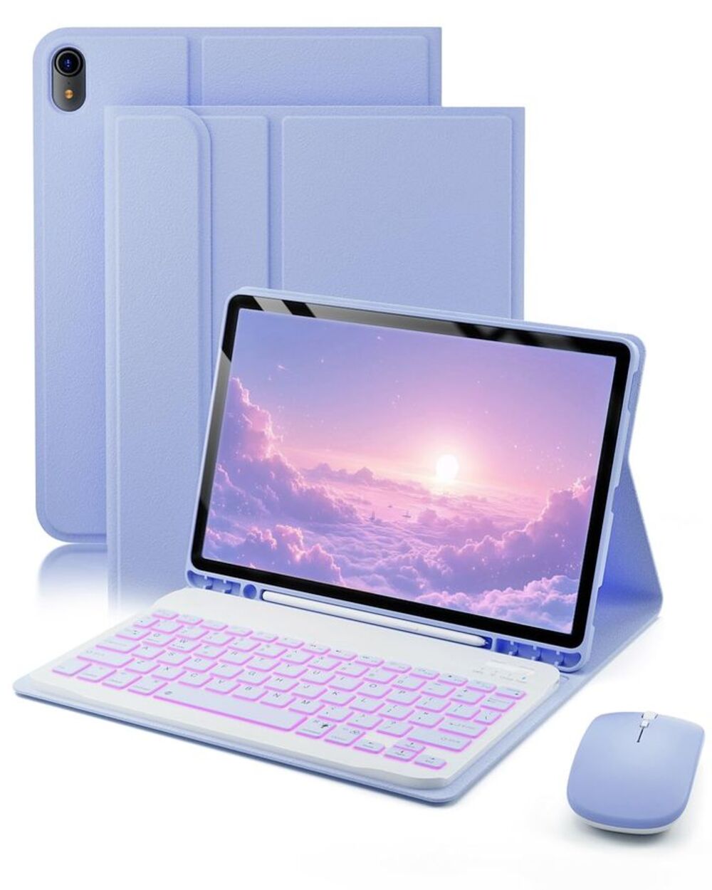 Purple detachable magnetic Keyboard Casen For iPad 11th A16 2025 10th Gen 2022